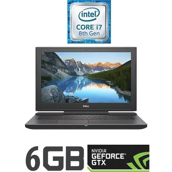 لاب توب ديل G5 15-5587 للألعاب - معالج انتل كور i7 - 16 جيجابايت رام - 1 تيرابايت هارد + 256 جيجا SSD - شاشة 15.6 FHD - معالج رسومات 6 جيجابايت - DOS - أسود