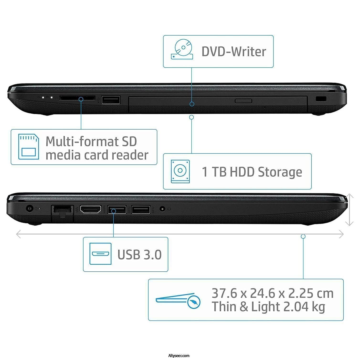 HP-15- DA0122ne (Intel® Core™ i3-7020U - 4 GB - 1TB - NVIDIA® GeForce® MX110 2GB - 15.6" HD) - الصورة 7