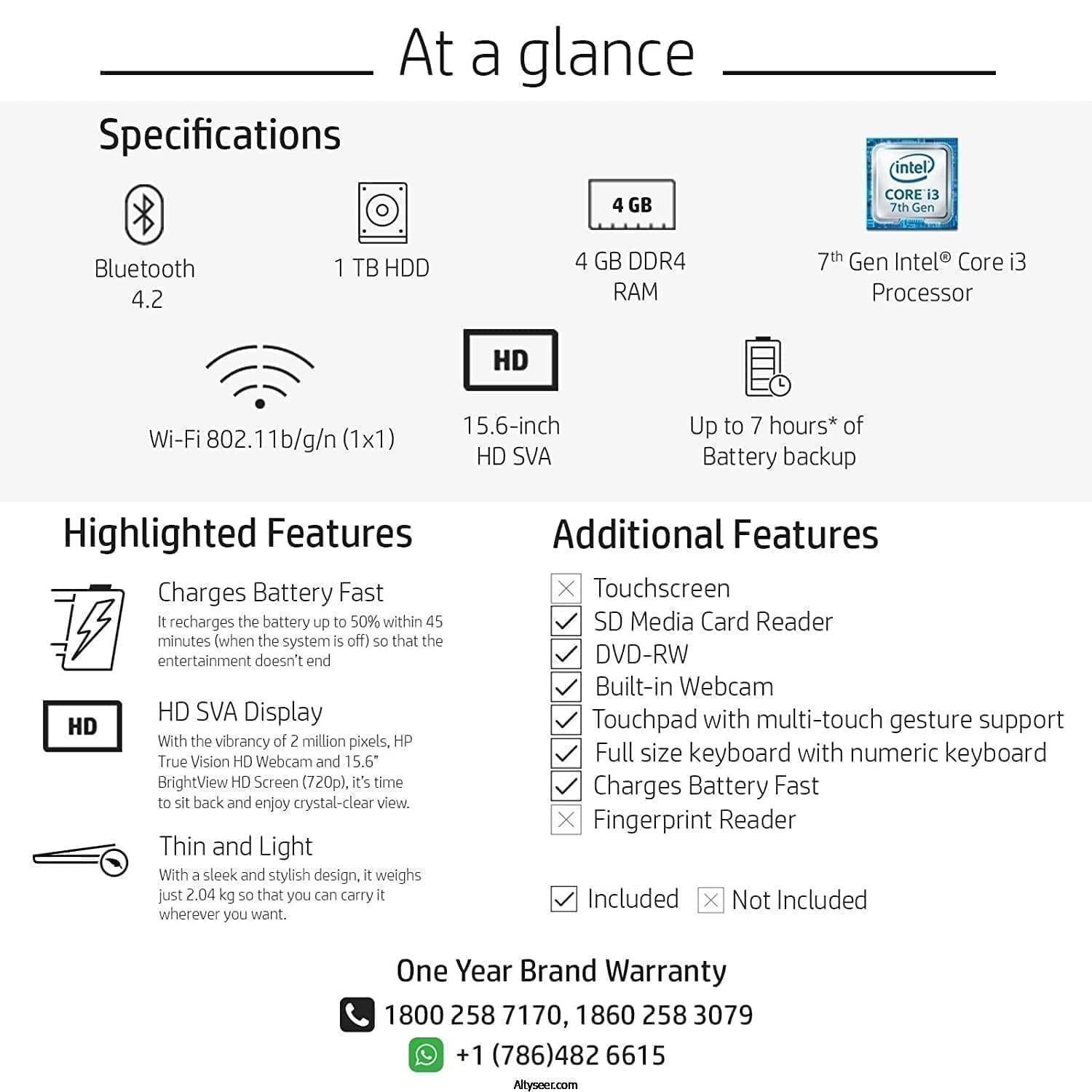 HP-15- DA0122ne (Intel® Core™ i3-7020U - 4 GB - 1TB - NVIDIA® GeForce® MX110 2GB - 15.6" HD) - الصورة 5