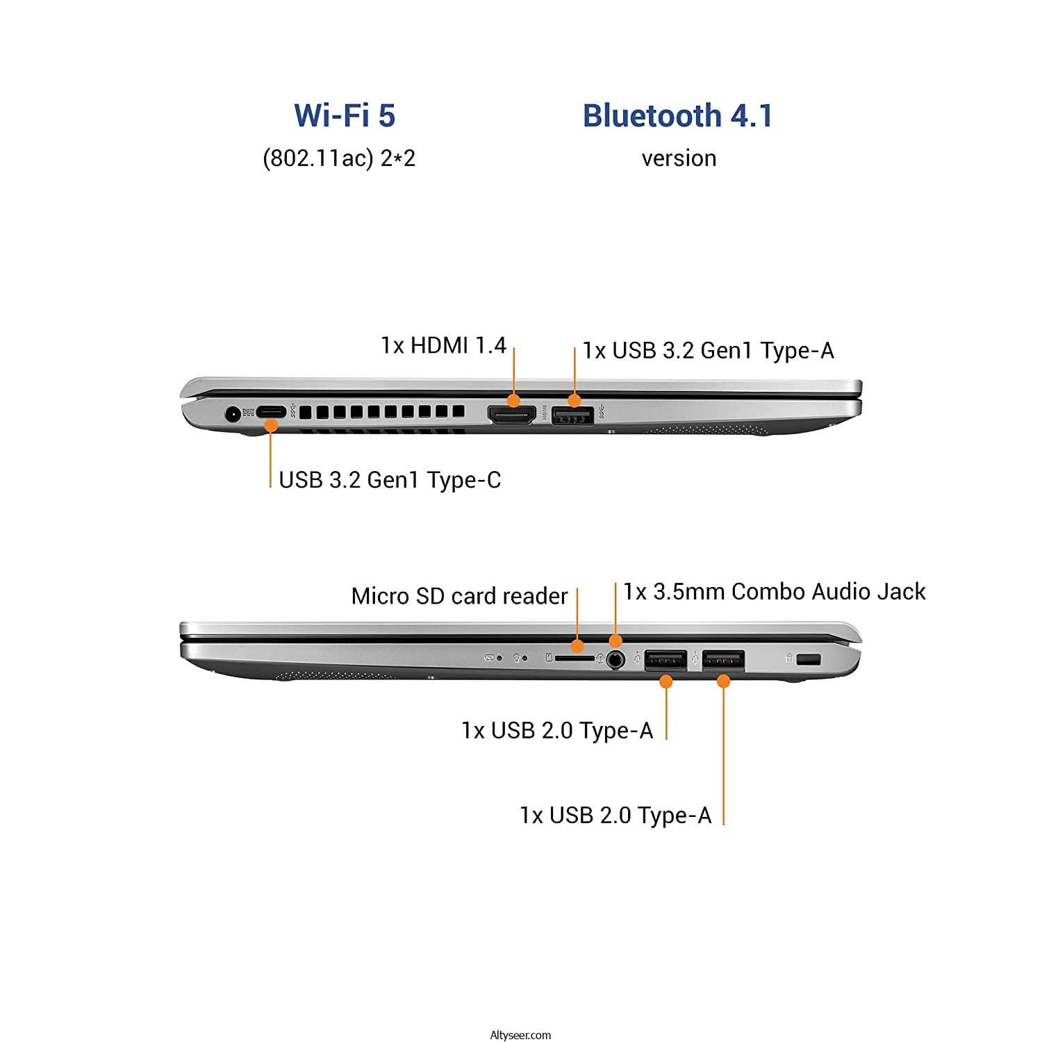 Asus X415EA-EB003W Intel Core I3-1115G4 256GB SSD 4GB Ram Intel UHD Graphics 14" Inch FHD Win.11 - الصورة 10