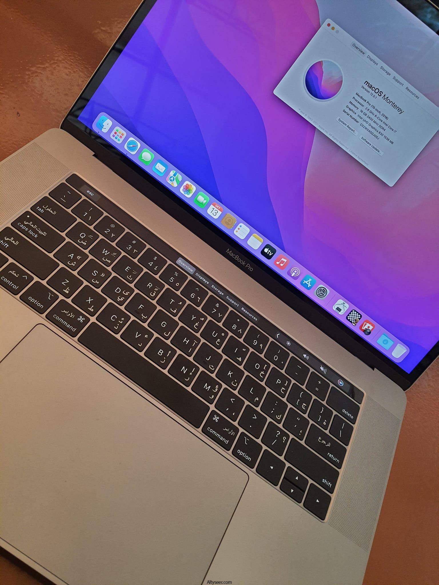 Apple macbook Pro 2018 . Processor core i7 Ram 16 Hard 512 giga m2 - الصورة 3