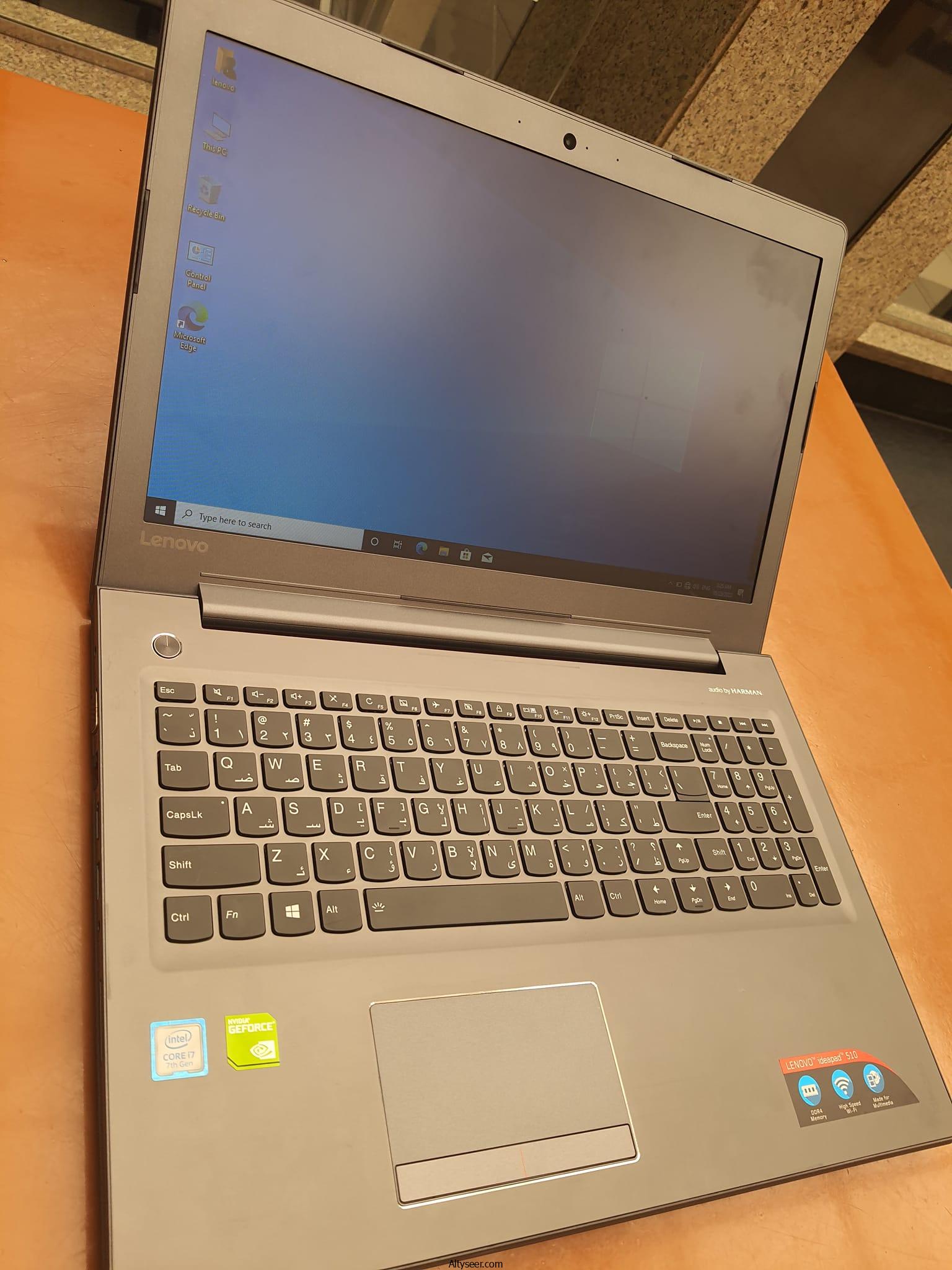 Lenovo IdeaPad 510 Processor core i7 Gen 7500 Ram 8 giga DDR4 Hard 256 ssd