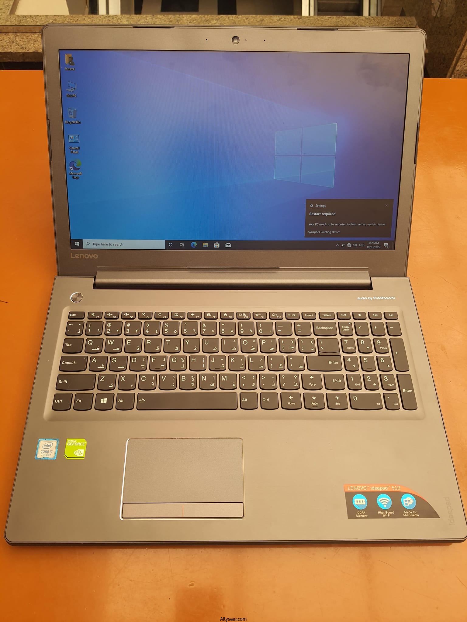 Lenovo IdeaPad 510 Processor core i7 Gen 7500 Ram 8 giga DDR4 Hard 256 ssd - الصورة 3