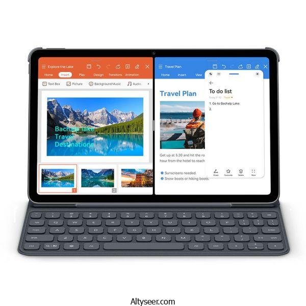 تابلت هواوي ميت باد، 10.4 بوصة، 128 جيجا - رمادي استعمال اقل من شهرين بالكارتونة والضمان وكامل مشتملاته ومعاه الكيبورد الاصلية جديدة - الصورة 5