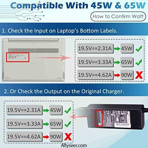 شاحن تيار متردد 65 وات للاب توب اتش بي انفي 13 15 17 15m 17m X360 15-1039wm 15-1033wm 15-1010dx 15-w237cl 15-w110nr 15-ee1093cl 15m-eu0033dx 15-u010dx 17m-ch0013dx مع سلك طاقة، موصل أسطواني - الصورة 3