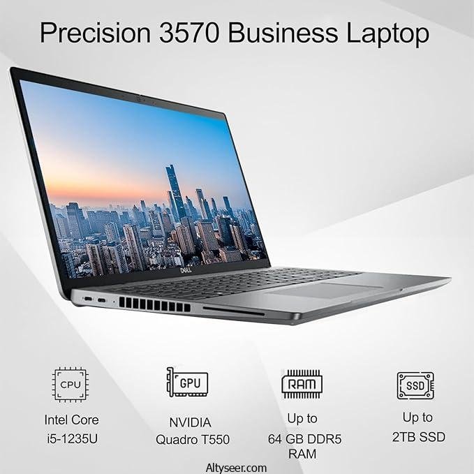 ديل بريسيجن 3570 – محطة عمل محمولة احترافية معالج Intel Core i5-1235U – كرت NVIDIA Quadro T550 – رام 8GB DDR5 – تخزين 256GB SSD - الصورة 2
