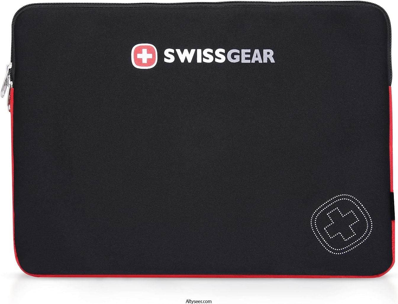 Smart Stuff Super Slim Protective Padded Sleeve for All Laptop Apple/Microsoft/Dell 2in1/ Asus/Lenovo/Toshiba/Samsung/Huawei/HP/MSI with Siwssgear Design Laptop Case – Black (17.3 inch)