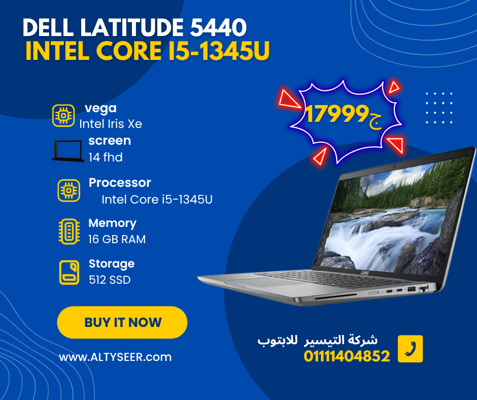 Dell Latitude 5440 Laptop | Intel Core i5-1345U – 16GB RAM – 512GB M.2 SSD – Intel Iris Xe Graphics – 14.0 inch