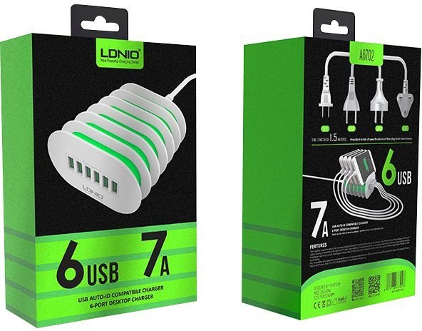 UNIVERSAL USB 6 PORT HUB CHARGER LDNIO